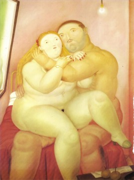 350 人の有名アーティストによるアート作品 Painting - 恋人フェルナンド・ボテロ